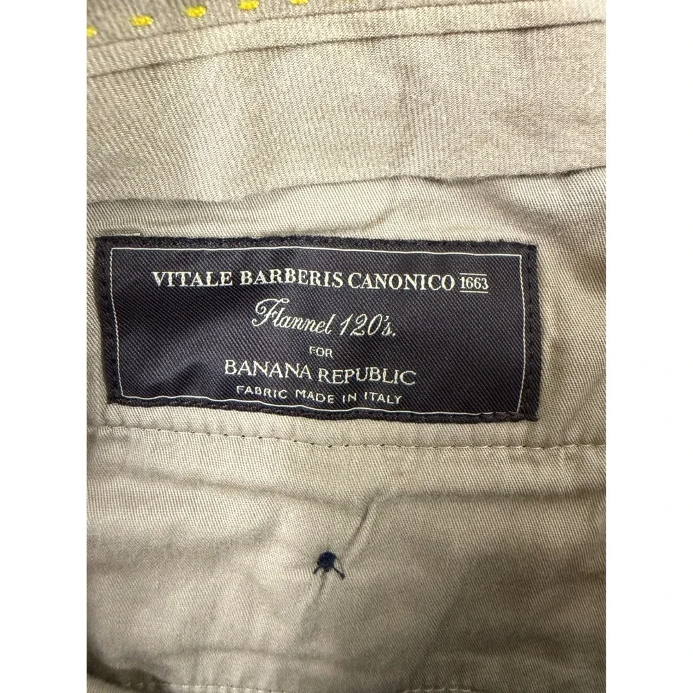 Banana‎ Republic Flannel 120s Vitale Barberis Men 31x30 Blue Wool Tapered EUC